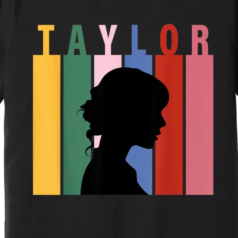 Retro Taylor First Name Personalized Groovy Birthday Girl Premium T-Shirt