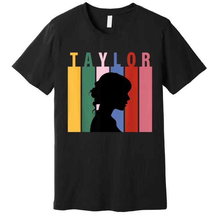 Retro Taylor First Name Personalized Groovy Birthday Girl Premium T-Shirt