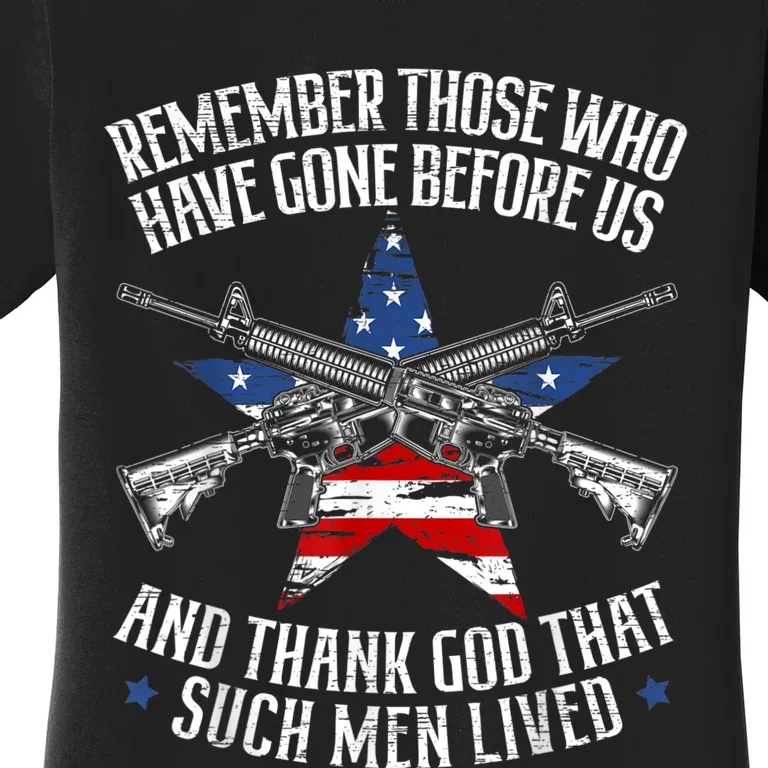 Remember The Fallen Soldiers USA Flag American Memorial Day Women's T-Shirt