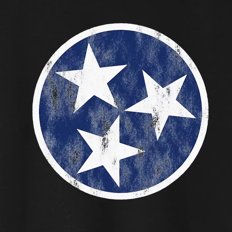 Retro Tennessee Flag Star Logo Volunr State Nashville TN Women's Crop Top Tee