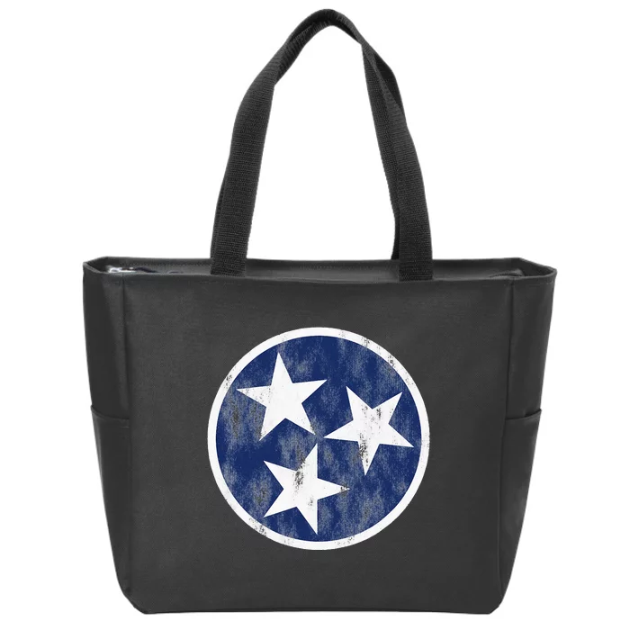 Retro Tennessee Flag Star Logo Volunr State Nashville TN Zip Tote Bag