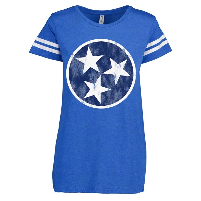 Retro Tennessee Flag Star Logo Volunr State Nashville TN Enza Ladies Jersey Football T-Shirt