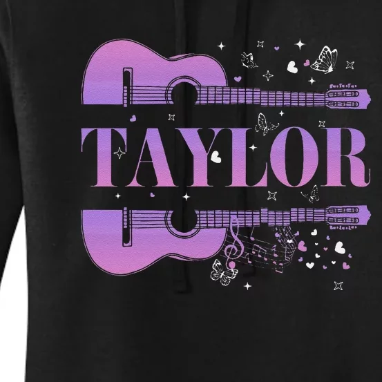 Retro Taylor First Name Personalized Groovy Birthday Women's Pullover Hoodie