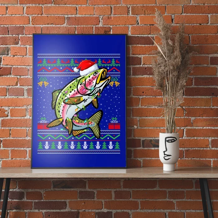 Rainbow Trout Fish Lover Santa Ugly Rainbow Trout Christmas Funny Gift Poster