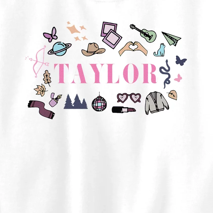 Retro Taylor First Name Personalized Groovy Birthday Kids Sweatshirt