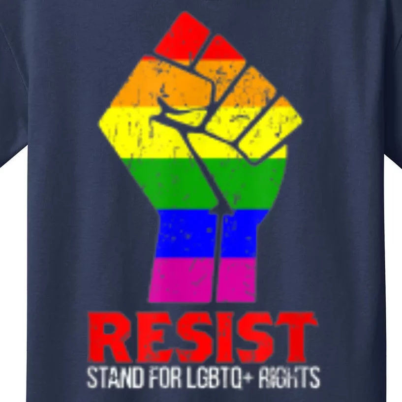 Raise The Fist Resist Pride Festival Lgbtq Rights Kids T-Shirt