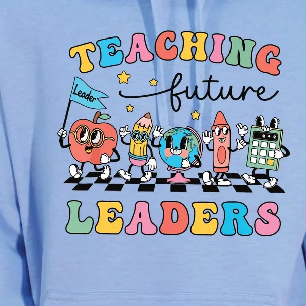 Retro Teaching Future Leaders Groovy Teacher Back To School Unisex Surf Hoodie