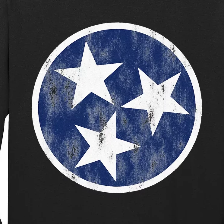 Retro Tennessee Flag Star Logo Volunr State Nashville TN Tall Long Sleeve T-Shirt