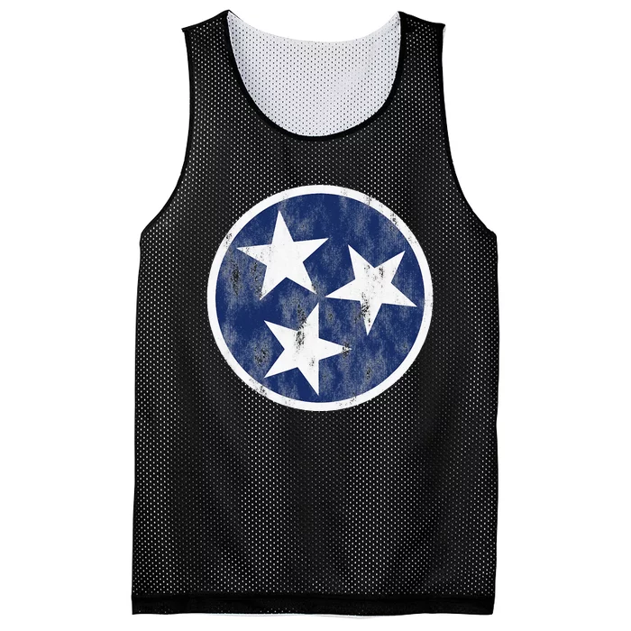 Retro Tennessee Flag Star Logo Volunr State Nashville TN Mesh Reversible Basketball Jersey Tank