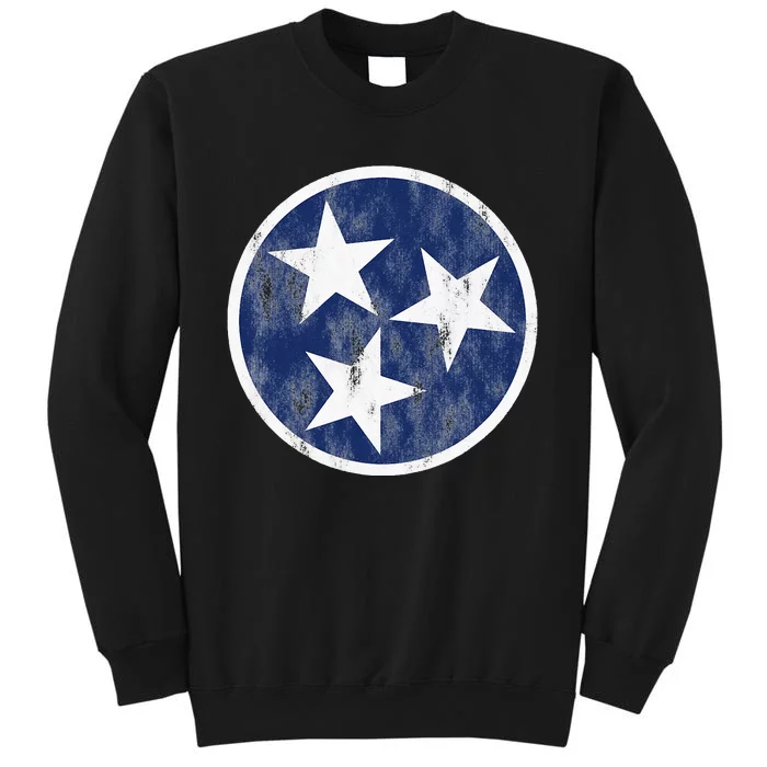 Retro Tennessee Flag Star Logo Volunr State Nashville TN Tall Sweatshirt