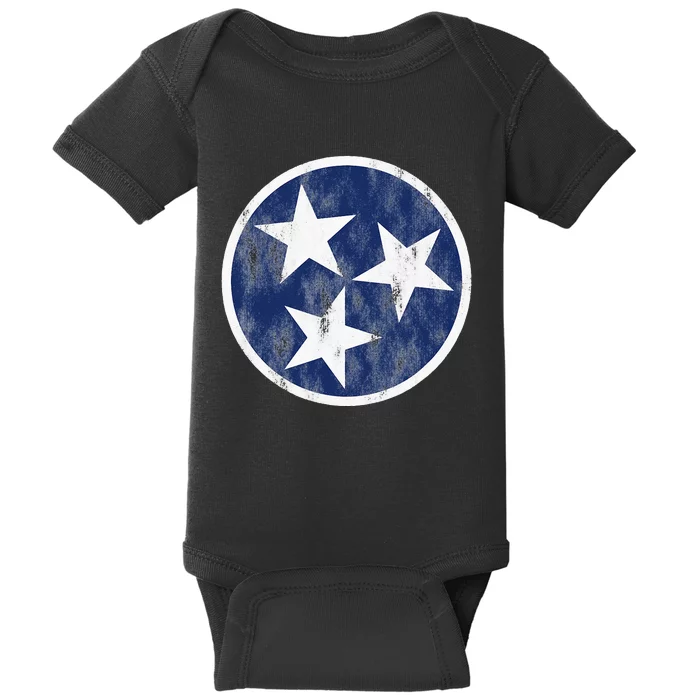 Retro Tennessee Flag Star Logo Volunr State Nashville TN Baby Bodysuit