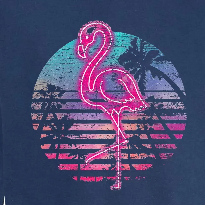 Retro Tropic Flamingo Garment-Dyed Sweatshirt