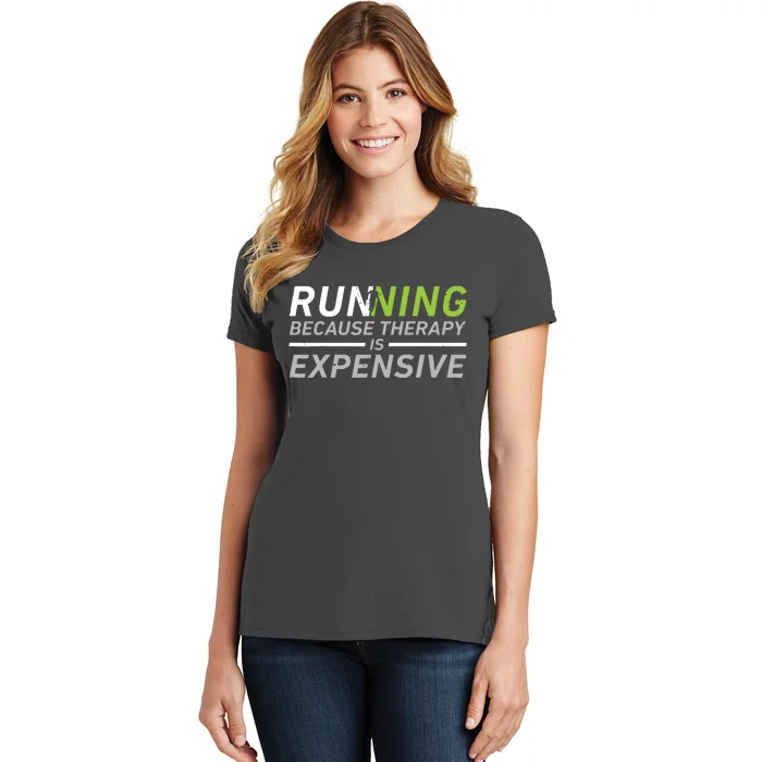 Running Therapy Funny Marathon Racer Runner Run Humor Outfit Women's T-Shirt