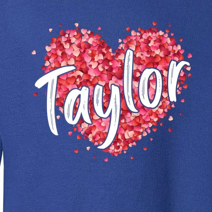 Retro Taylor First Name Personalized Groovy Distressed Gift Toddler Sweatshirt