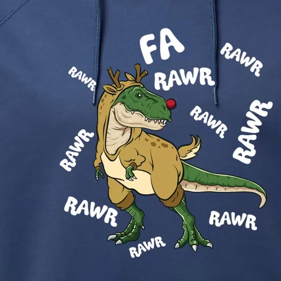 Reindeer Trex Fa Ra Ra Rawr Rudolph Dinosaur Christmas Dino Gift Performance Fleece Hoodie