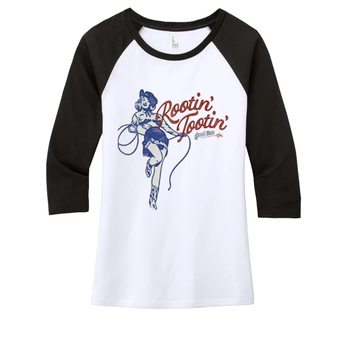 Rootin Tootin Good Time Women's Tri-Blend 3/4-Sleeve Raglan Shirt