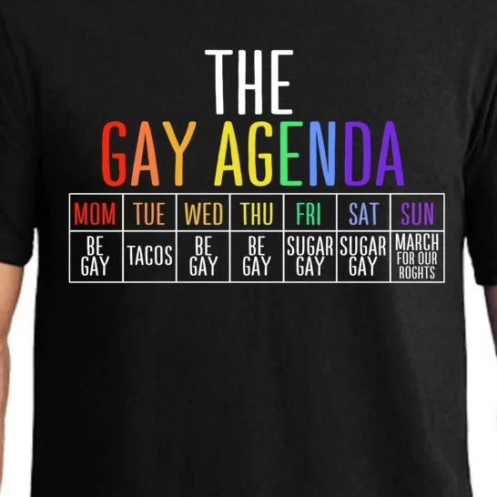 Rainbow The Gay Weekly Agenda Funny Lgbt Pride Gift Pajama Set