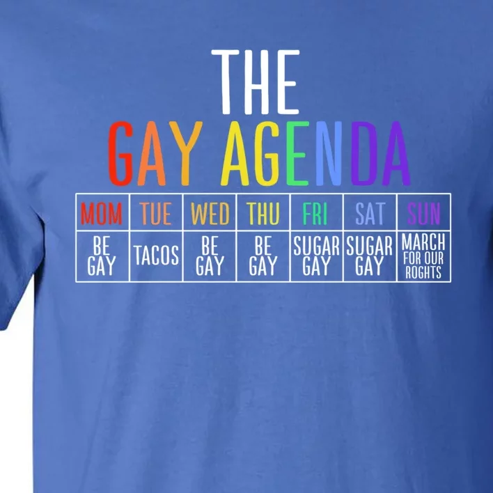 Rainbow The Gay Weekly Agenda Funny Lgbt Pride Gift Tall T-Shirt