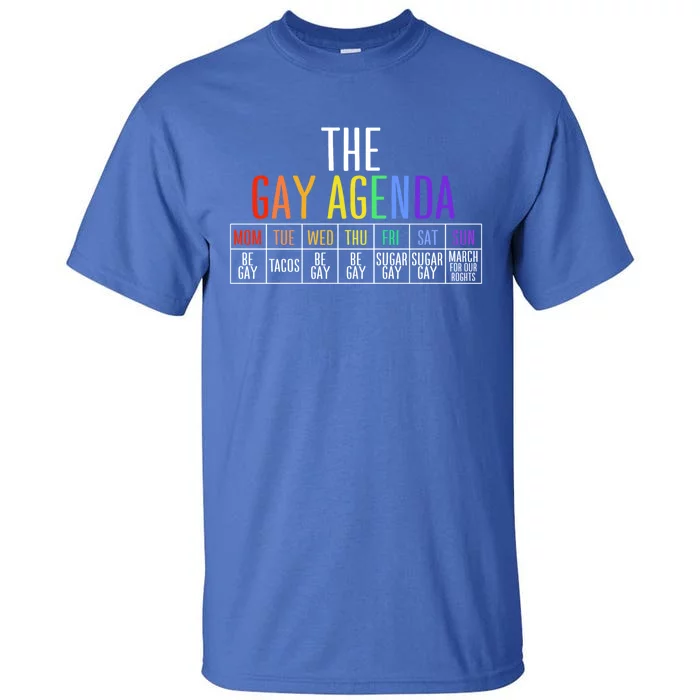 Rainbow The Gay Weekly Agenda Funny Lgbt Pride Gift Tall T-Shirt