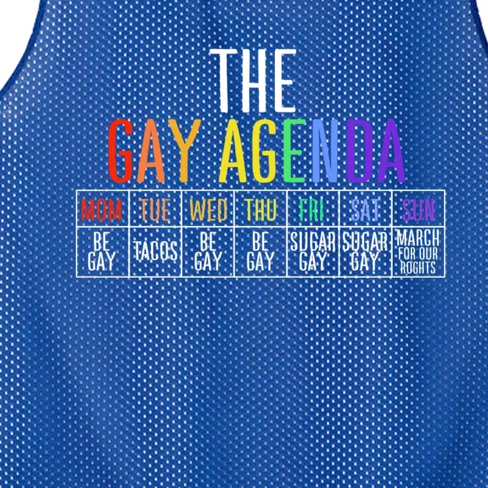 Rainbow The Gay Weekly Agenda Funny Lgbt Pride Gift Mesh Reversible Basketball Jersey Tank