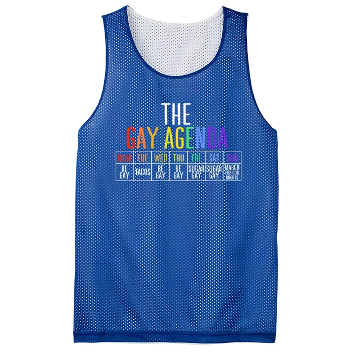 Rainbow The Gay Weekly Agenda Funny Lgbt Pride Gift Mesh Reversible Basketball Jersey Tank