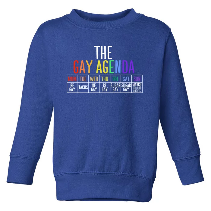 Rainbow The Gay Weekly Agenda Funny Lgbt Pride Gift Toddler Sweatshirt