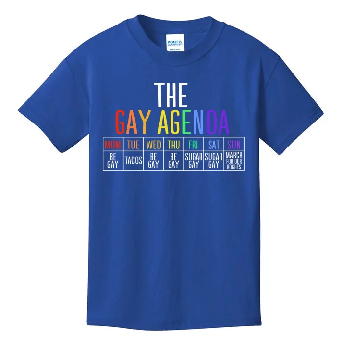 Rainbow The Gay Weekly Agenda Funny Lgbt Pride Gift Kids T-Shirt