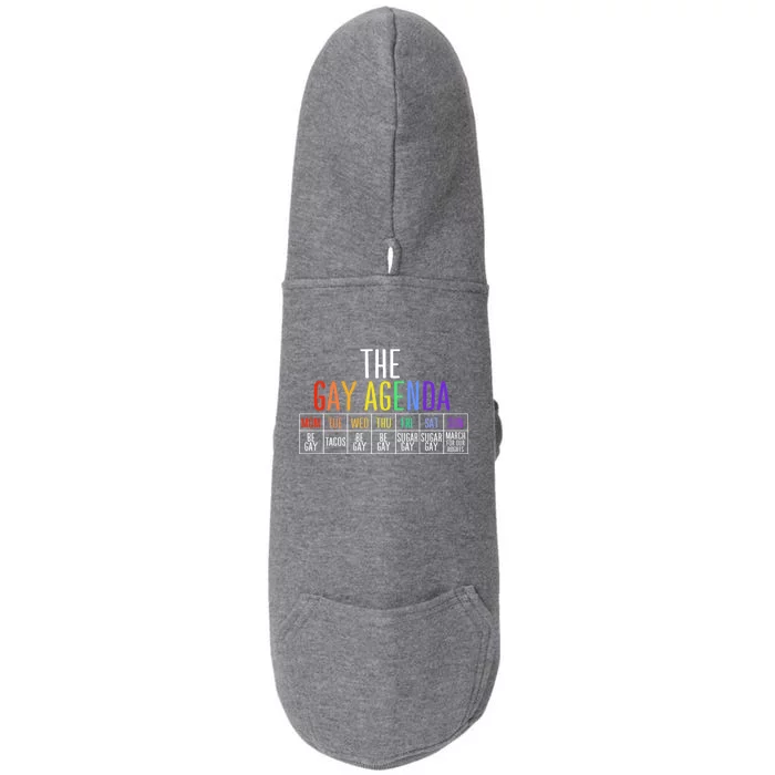 Rainbow The Gay Weekly Agenda Funny Lgbt Pride Gift Doggie 3-End Fleece Hoodie