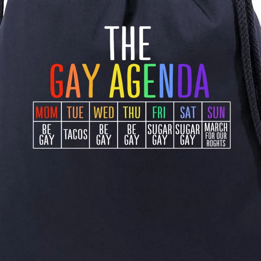 Rainbow The Gay Weekly Agenda Funny Lgbt Pride Gift Drawstring Bag