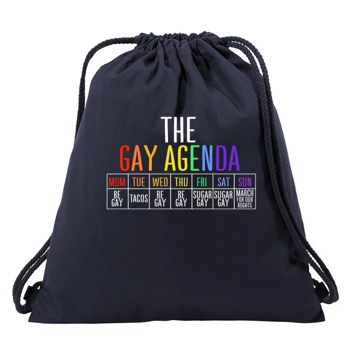 Rainbow The Gay Weekly Agenda Funny Lgbt Pride Gift Drawstring Bag