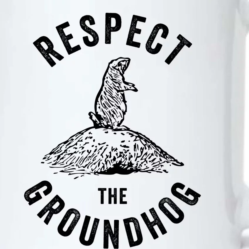 Respect The Groundhog Funny Groundhog Day Shadow Lover Gift Black Color Changing Mug