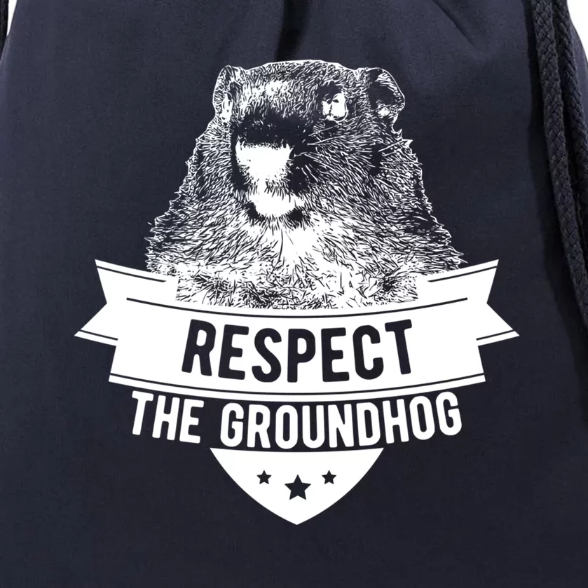 Respect The Groundhog Gift Drawstring Bag