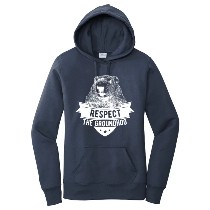 Respect The Groundhog Gift Women's Pullover Hoodie