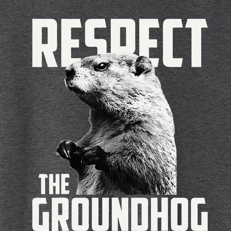 Respect The Groundhog Ground Hog Day Women's Crop Top Tee