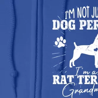 Rat Terrier Grandma Dog Funny Gift Dog Mom Lover Mother Day Gift Full Zip Hoodie