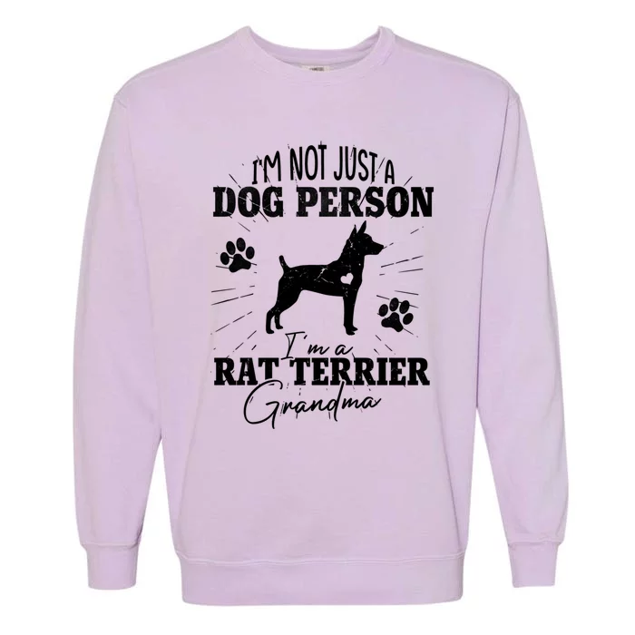 Rat Terrier Grandma Dog Funny Gift Dog Mom Lover Mother Day Gift Garment-Dyed Sweatshirt