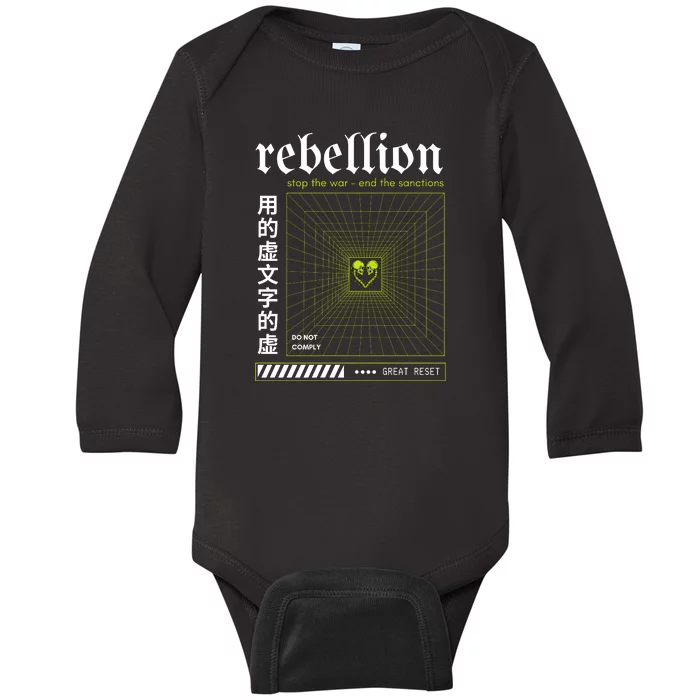 Resist The Great Reset Conservative NWO Baby Long Sleeve Bodysuit