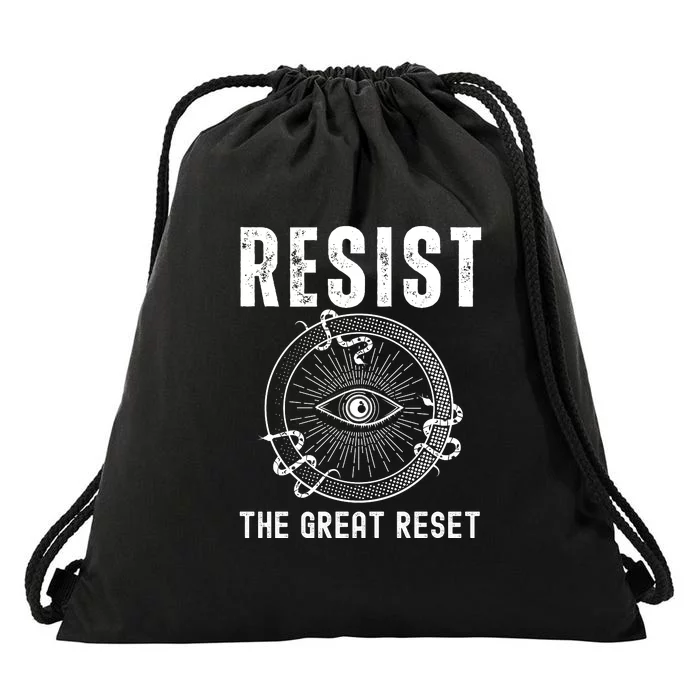 Resist The Great Reset MAGA Conservative Drawstring Bag