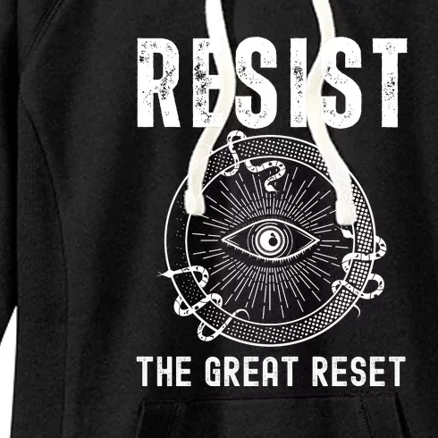 Resist The Great Reset MAGA Conservative Women's Fleece Hoodie