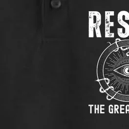 Resist The Great Reset MAGA Conservative Dry Zone Grid Performance Polo