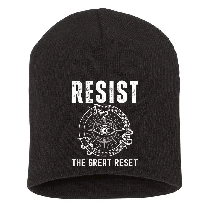 Resist The Great Reset MAGA Conservative Short Acrylic Beanie