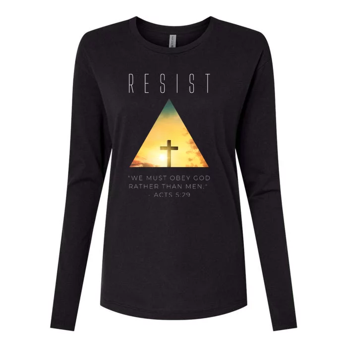 Resist The Great Reset Christian Conservative NWO Womens Cotton Relaxed Long Sleeve T-Shirt