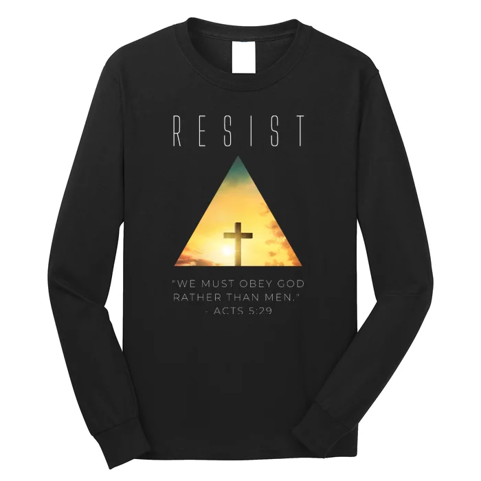 Resist The Great Reset Christian Conservative NWO Long Sleeve Shirt