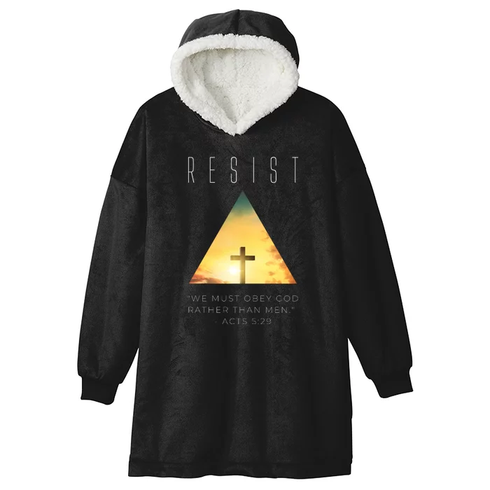 Resist The Great Reset Christian Conservative NWO Hooded Wearable Blanket