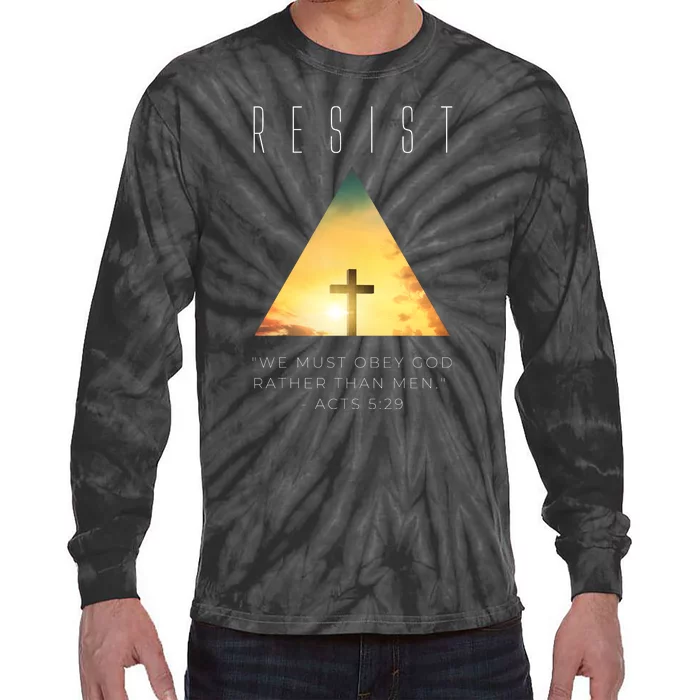 Resist The Great Reset Christian Conservative NWO Tie-Dye Long Sleeve Shirt