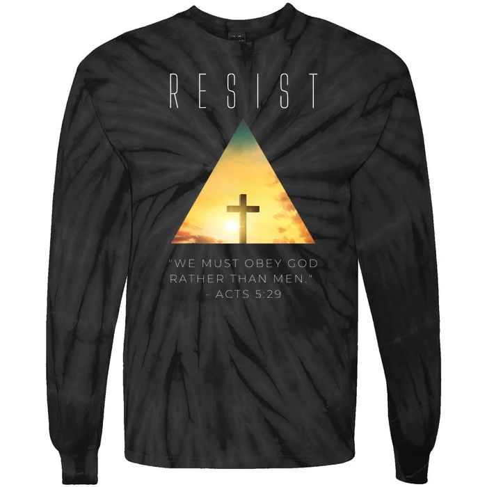 Resist The Great Reset Christian Conservative NWO Tie-Dye Long Sleeve Shirt