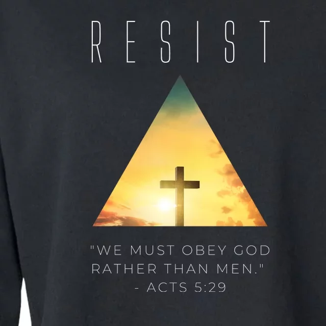 Resist The Great Reset Christian Conservative NWO Cropped Pullover Crew