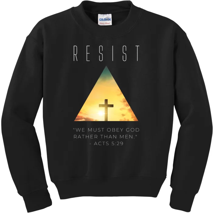 Resist The Great Reset Christian Conservative NWO Kids Sweatshirt