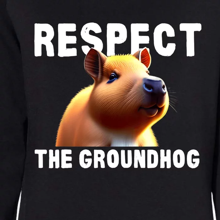 Respect The Groundhog GroundHog Day Womens California Wash Sweatshirt