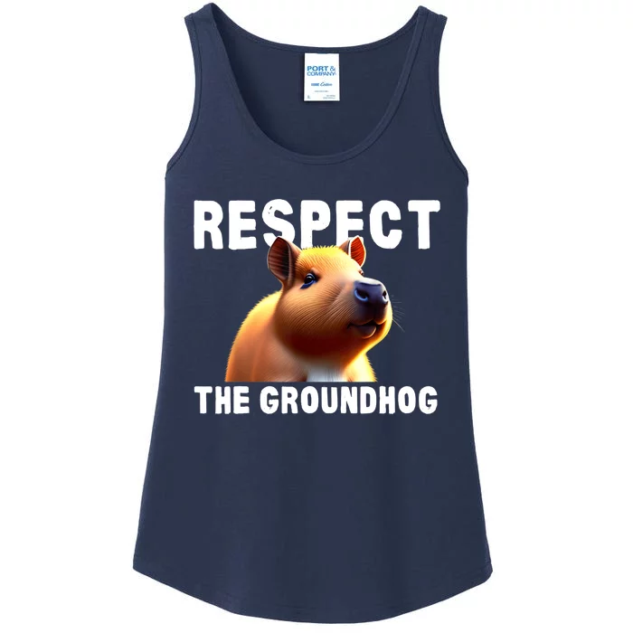 Respect The Groundhog GroundHog Day Ladies Essential Tank